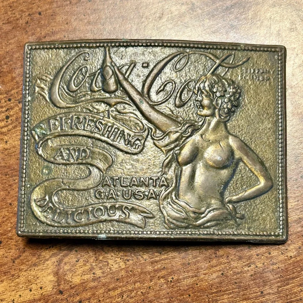 Tiffany Foundry Coca-Cola Belt Buckle Unisex Brass Vintage Tiffany Foundry Good
